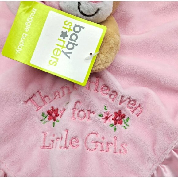 Baby Starters Pink Bear Snuggle Buddy Blanket Rattle With Satin Trim & Embroider - Picture 3 of 7